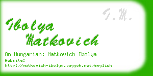 ibolya matkovich business card